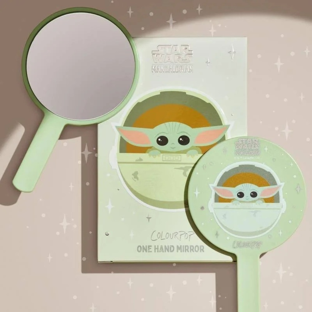 NIB ColourPop Star Wars Grogu Hand Mirror Mandalorian Baby Yoda Green
